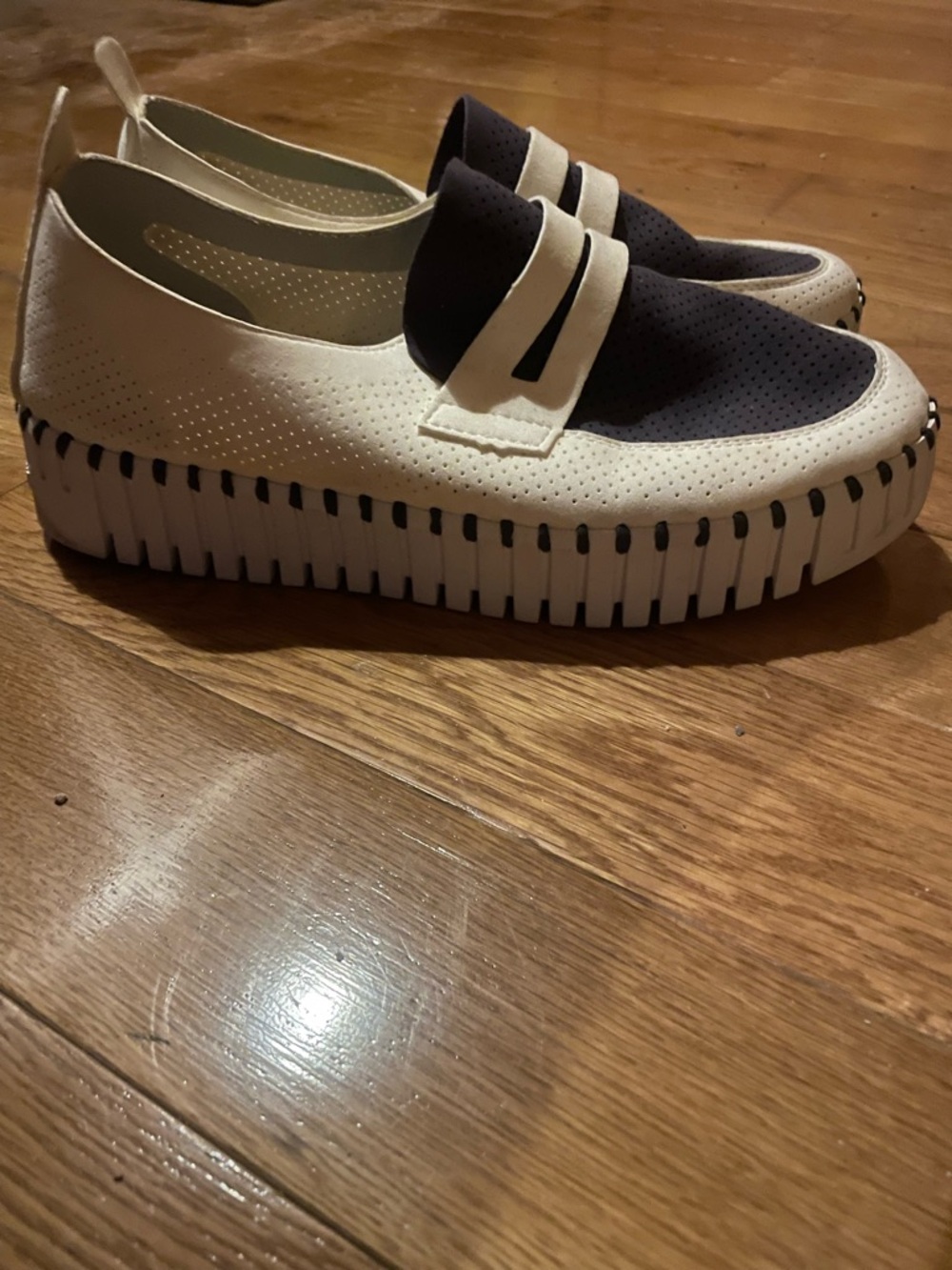 Ilse Jacobsen Tulip 3870 BC Navy and White Loafers - Picture 6 of 8